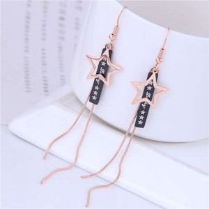 Star Fashion Long Tassel Design Minimalist Style Wholesale Jewelry Women Costume Earrings