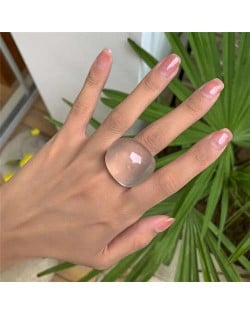 Candy Color Simple Design Fashion Style Women Costume Resin Ring - Transparent