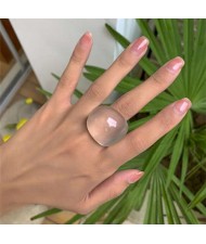 Candy Color Simple Design Fashion Style Women Costume Resin Ring - Transparent