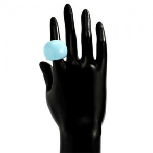 Candy Color Simple Design Fashion Style Women Costume Resin Ring - Sky Blue