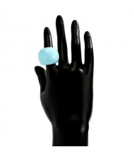 Candy Color Simple Design Fashion Style Women Costume Resin Ring - Sky Blue