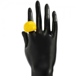 Candy Color Simple Design Fashion Style Women Costume Resin Ring - Yellow