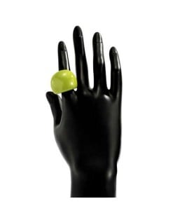 Candy Color Simple Design Fashion Style Women Costume Resin Ring - Green