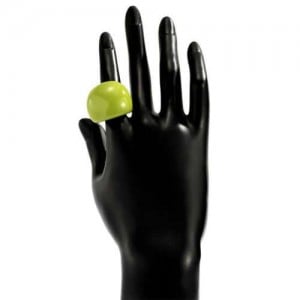 Candy Color Simple Design Fashion Style Women Costume Resin Ring - Green