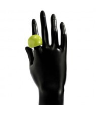 Candy Color Simple Design Fashion Style Women Costume Resin Ring - Green