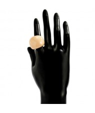 Candy Color Simple Design Fashion Style Women Costume Resin Ring - Pink