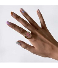 Mushroom Vintage Design Fashion Women Oil-spot Glazed Ring