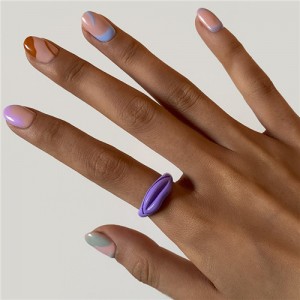 Creative Lip Pattern Unique Design U.S. Fashion Statement Wholesale Jewelry Women Ring - Purple