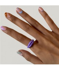 Creative Lip Pattern Unique Design U.S. Fashion Statement Wholesale Jewelry Women Ring - Purple