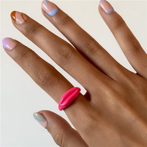 Creative Lip Pattern Unique Design U.S. Fashion Statement Wholesale Jewelry Women Ring - Rose