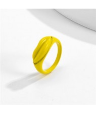 Creative Lip Pattern Unique Design U.S. Fashion Statement Wholesale Jewelry Women Ring - Yellow