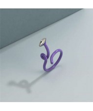 Minimalist Wholesale Jewelry Snake Inspired Design Candy Color Women Ring - Purple