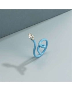 Minimalist Wholesale Jewelry Snake Inspired Design Candy Color Women Ring - Sky Blue