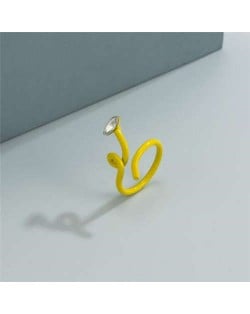 Minimalist Wholesale Jewelry Snake Inspired Design Candy Color Women Ring - Yellow