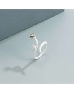 Minimalist Wholesale Jewelry Snake Inspired Design Candy Color Women Ring - White