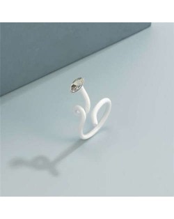 Minimalist Wholesale Jewelry Snake Inspired Design Candy Color Women Ring - White