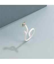 Minimalist Wholesale Jewelry Snake Inspired Design Candy Color Women Ring - White