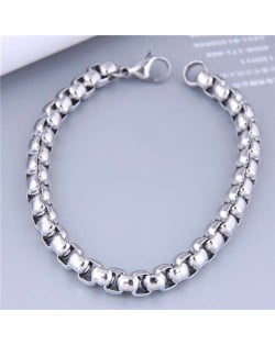 Western Fashion Minimalist Corn Chain Design Stainless Steel Man Bracelet