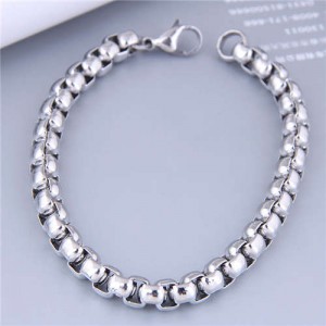 Western Fashion Minimalist Corn Chain Design Stainless Steel Man Bracelet