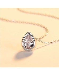 Minimalist Lonely Tear Drop Pendant Wholesale 925 Sterling Silver Necklace - Silver