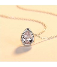 Minimalist Lonely Tear Drop Pendant Wholesale 925 Sterling Silver Necklace - Silver