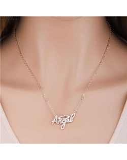 Minimalist Style Angle Alphabets Pendant Women Wholesale Alloy Necklace