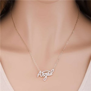 Minimalist Style Angle Alphabets Pendant Women Wholesale Alloy Necklace