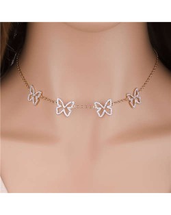 Shining Butterfly Short Style Wholesale Jewelry Women Choker Necklace