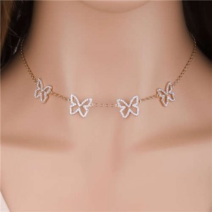 Shining Butterfly Short Style Wholesale Jewelry Women Choker Necklace
