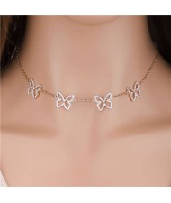 Shining Butterfly Short Style Wholesale Jewelry Women Choker Necklace