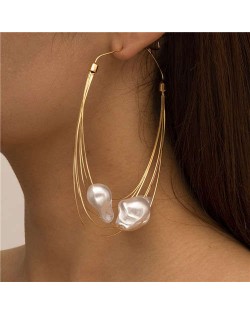 Beautiful Multi-layers Tassel Pearl Decorated Women Wholesale Fashion Earrings