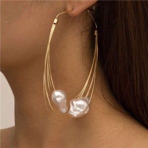 Beautiful Multi-layers Tassel Pearl Decorated Women Wholesale Fashion Earrings