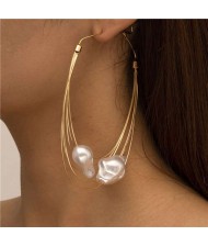 Beautiful Multi-layers Tassel Pearl Decorated Women Wholesale Fashion Earrings