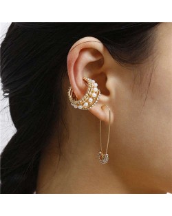 Innovative Design Wholesale Jewelry Moon Shape and Paper Clip Combo Women Ear Clips Set