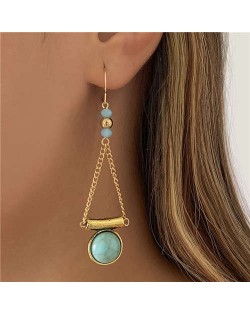 Vintage Tassel Style Blue Turquoise Dangle Women Wholesale Fashion Earrings 
