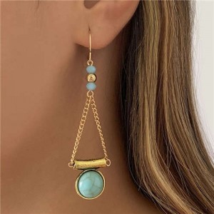 Vintage Tassel Style Blue Turquoise Dangle Women Wholesale Fashion Earrings 