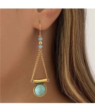 Vintage Tassel Style Blue Turquoise Dangle Women Wholesale Fashion Earrings 