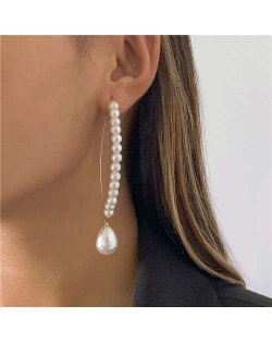 Handmade Beads Fish Shape Water Drop Pendant Pearl Elegant Wholesale Earrings