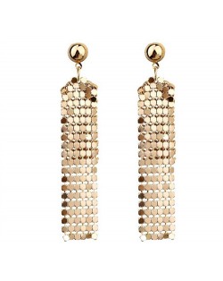 French Style Hollow-out Sun Flower Long Tassel Wholesale Jewelry Earrings - Golden