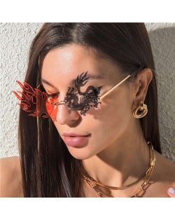 7 Colors Available Dragon and Phoenix Frameless Design Hiphop Party Fashion Wholesale Sunglasses