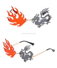 7 Colors Available Dragon and Phoenix Frameless Design Hiphop Party Fashion Wholesale Sunglasses