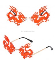 7 Colors Available Dragon and Phoenix Frameless Design Hiphop Party Fashion Wholesale Sunglasses