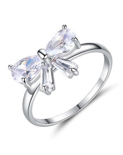 Korean Fashion Bling Bowknot Lovely Design Women Wholesale Ring