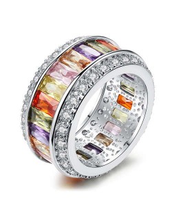 U.S. Fashion Colorful Wheel Modeling Exaggerated Wide Women Wholesale Ring
