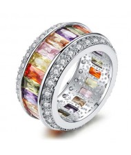 U.S. Fashion Colorful Wheel Modeling Exaggerated Wide Women Wholesale Ring