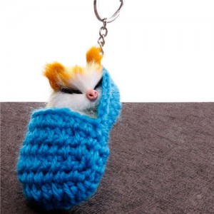 Creative Design Cute Sleeping Cat Pendant Wholesale Fashion Accessories Key Chain - Blue