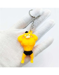 Cool Muscle Hero Soft Plastic Street Fashion Car Pendant Accessories Wholesale Key Chain - Yellow