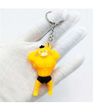 Cool Muscle Hero Soft Plastic Street Fashion Car Pendant Accessories Wholesale Key Chain - Yellow