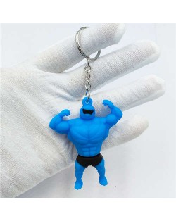 Cool Muscle Hero Soft Plastic Street Fashion Car Pendant Accessories Wholesale Key Chain - Blue