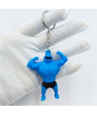 Cool Muscle Hero Soft Plastic Street Fashion Car Pendant Accessories Wholesale Key Chain - Blue